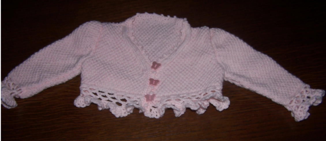 Boléro 0-3 mois bordure crochet